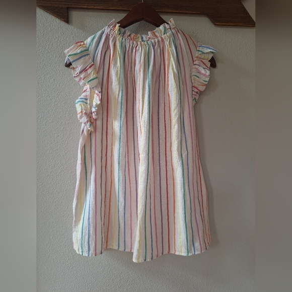 THML Womens Rainbow Striped Flutter Sleeve Lightweight Top Size M - Picture 5 of 6